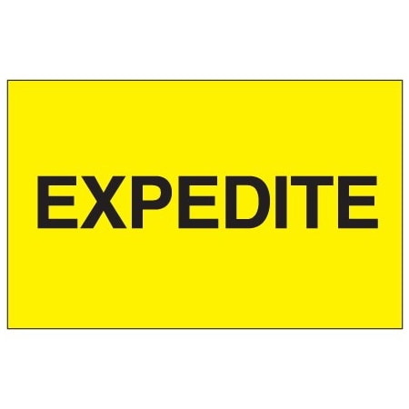 Bsc Preferred 3 x 5'' - ''Expedite'' Fluorescent Yellow Labels BUY00024045